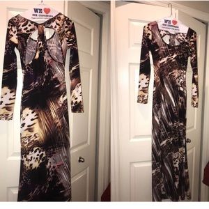 NWOT Animal print long gown